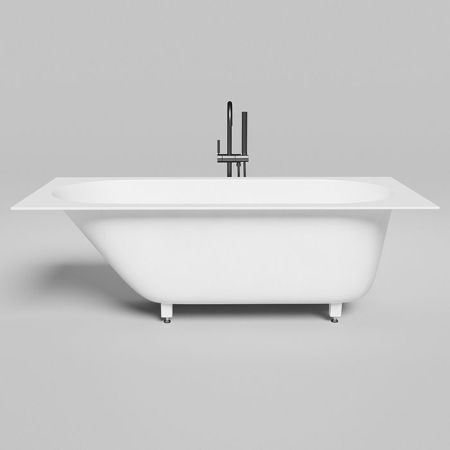 Salini ORNELLA KIT Встраиваемая ванна 1700х800х600мм, овальная чаша, донный клапан, сифон,  щелевой слив-перелив, мат-л: S-Stone, матовый, белый, артикул 102424M