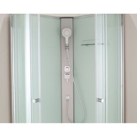 Душевая кабина Black&White Galaxy G8503 профиль Серебристый хром задняя стенка Белая