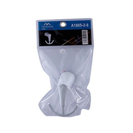 Крючок для ванной комнаты двойной FASHUN A1805-2-8, белый