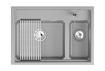 Кухонная мойка GRANULA кварц (7302i, АЛЮМИНИУМ)