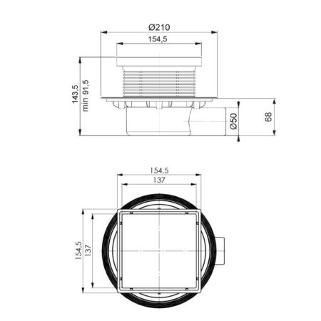 Трап с мультисифоном BETTOSERB 15х15 DESIGNER BEAUTY, артикул 13000085B