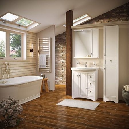 Зеркало со шкафом Runo Мерида 70 4620750028671 с подсветкой Белое