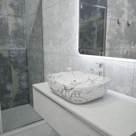 Раковина чаша Maretti FL13NS25-740MR, белый мрамор, артикул FL13NS25-740MR