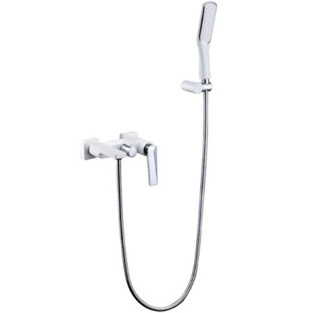 Смеситель для ванны с душ.гарнитуром VENTURO белый + хром, артикул 373-W