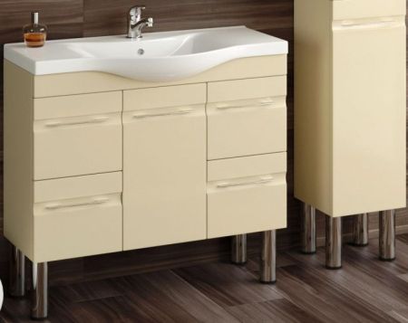 Тумба с раковиной SanVit Прима 90 kprim090 в цвете Ral прямые ручки Капучино, артикул kprim090