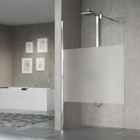 NOVELLINI GIADA H Душевое ограждение 770-785х2050 мм., с свободным входом, с настенным кронштейном, стекло прозрачное, профиль Silver, артикул GIADAH80-1B