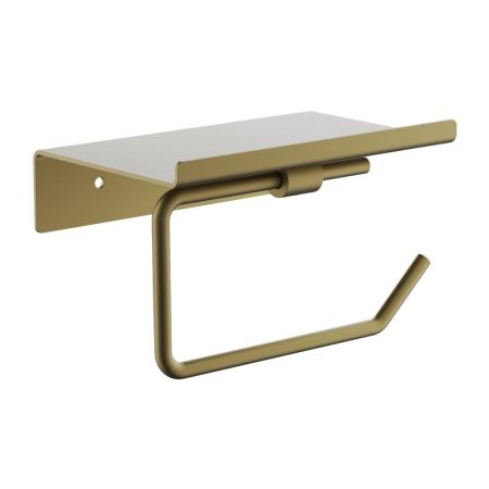 Держатель для туалетной бумаги с полкой BELZ B9001-5, брашированное золото