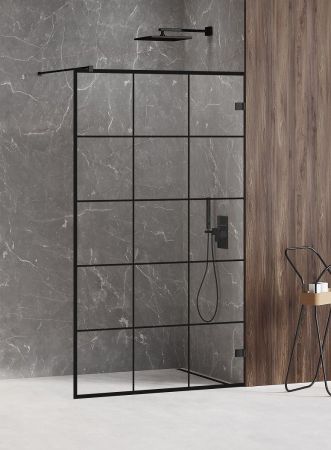 Душевое ограждение NEW TRENDY AVEXA BLACK 90x200 EXK-2022 (черный), артикул EXK-2022