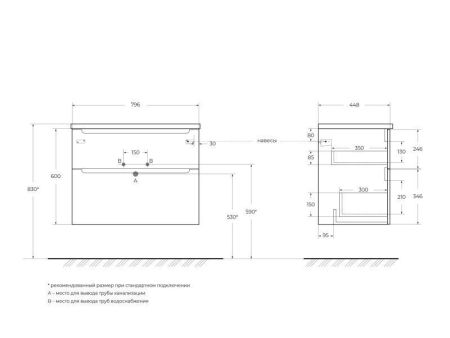 Мебель для ванной комнаты BELBAGNO ETNA-H60-800, артикул BB800ETL