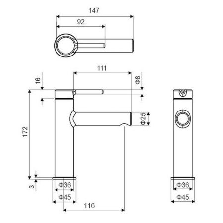 Смеситель для умывальника EXCELLENT Pi AREX.1201WH (белый мат), артикул AREX.1201WH