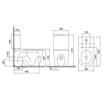 Унитаз напольный WesnaArt RAY 104-RAY11, белый, артикул 104-RAY11