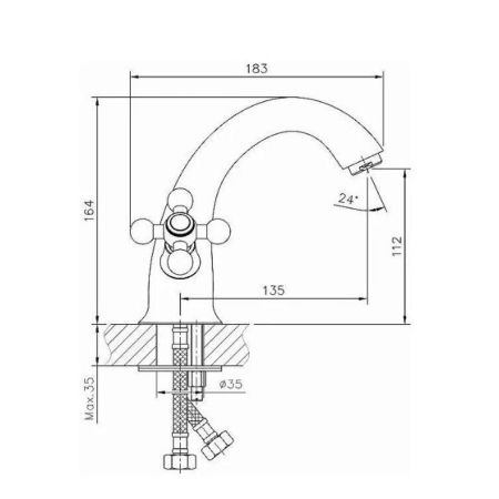 Смеситель для раковины D-Lin D110810, хром
