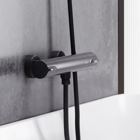 366000300 Scandinavian Pure, термостатический смеситель для душа, чёрный, артикул 366000300