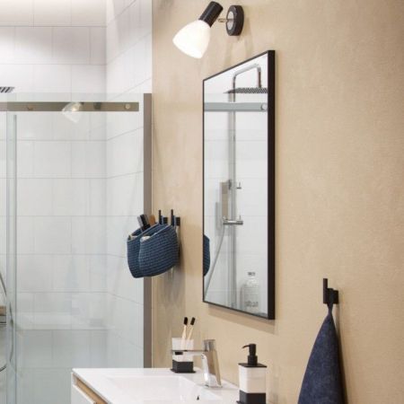 Зеркало прямоугольное EXCELLENT Kuadro 80x60 (черный мат), артикул DOEX.KU080.060.BL