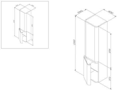M30CHL0406NF Sensation, Шкаф-колонна, подвесной, левый, 40 см, двери, орех, текстурированная, шт, артикул M30CHL0406NF