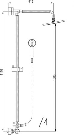 Душевая система Rav Slezak Dunaj Termostat TRM81.5/4-02, артикул TRM81.5/4-02