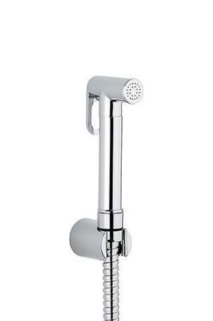 Emmevi, круглая лейка гигиенического душа с держателем ABS и латунным шлангом, цвет хром, артикул 147V/CR
