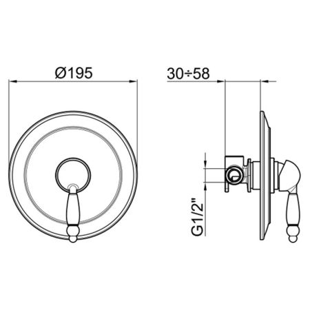 Смеситель для душа встраиваемый Webert Dorian DO880101010, золото, артикул DO880101010