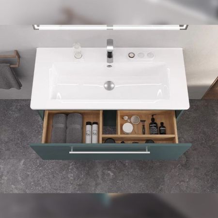 Тумба под раковину подвесная Velvex Posse tp.POS.OSK.105.1Y верде, 105 см, артикул tp.POS.OSK.105.1Y верде