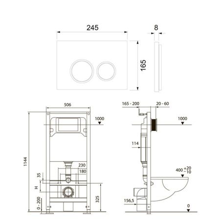 Комплект TECEspring, панель смыва с круглыми кнопками, хром глянцевый