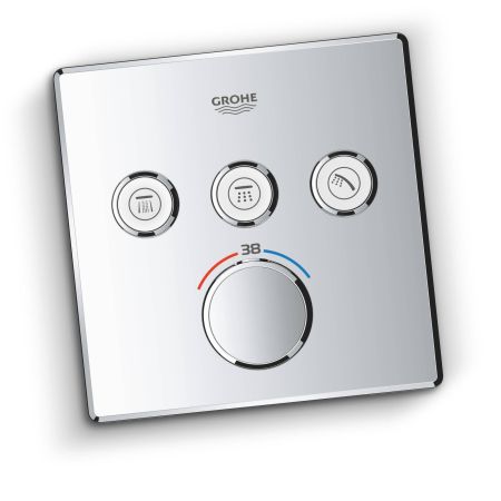 Внешняя часть термостатического смесителя на 3 выхода GROHE Grohtherm SmartControl, хром (29126000)