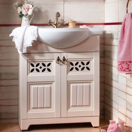 Тумба под раковину Бриклаер Кантри 80 Бежевый дуб прованс, артикул 4627125413698