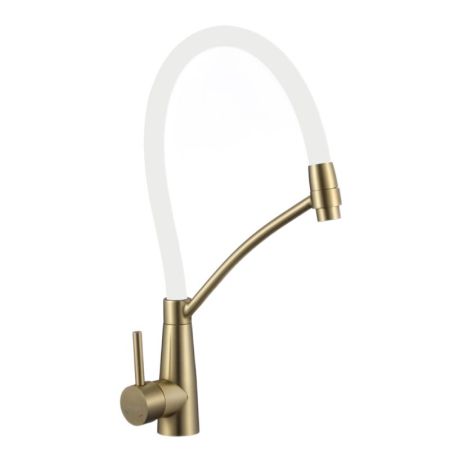 Смеситель для кухни с гибким изливом Fmark FS8255C-02, матовое золото