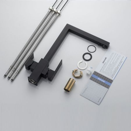 Смеситель для кухни с подключением фильтра Shevanik S148H, черный, артикул S148H