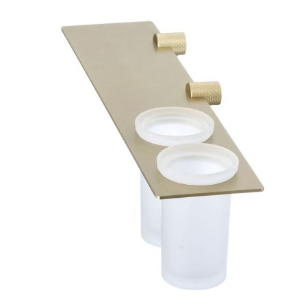 Стакан для ванной комнаты двойной Savol S-002168C, матовое золото, артикул S-002168C