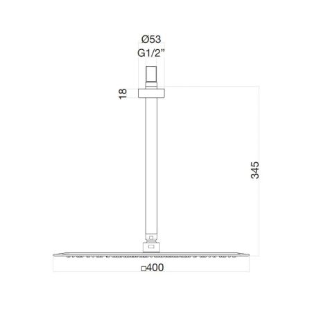 Верхний душ ультратонкий с кронштейном Fiore 30CR8662, хром, артикул 30CR8662