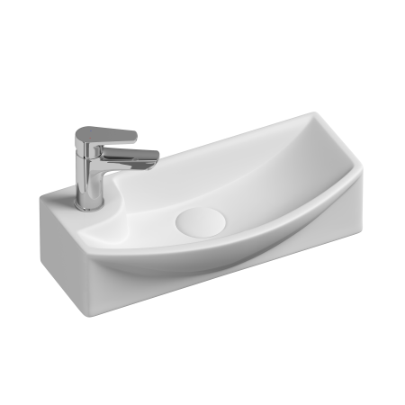 Умывальник подвесной прямоугольный с крепежом (чаша справа, отверстие под смеситель слева) Element 455*220*130мм CN6038R, артикул CN6038R