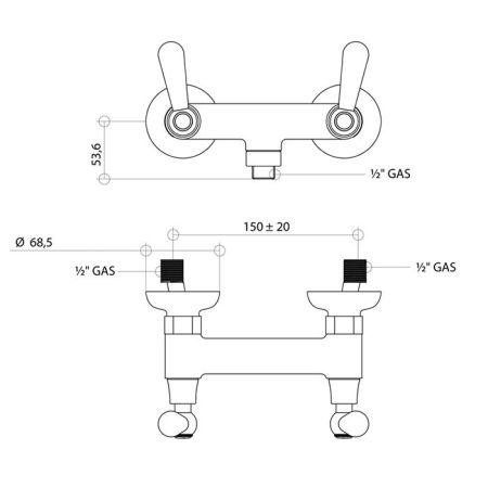 Bongio Oxford Lux Смеситель для душа, цвет золото/белый фарфор, артикул 19523OR0L