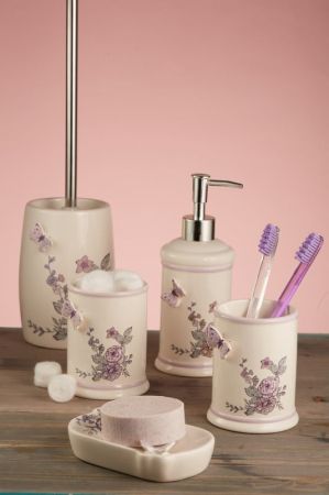 Мыльница Fora Butterfly FOR-BF036 Белая с декором