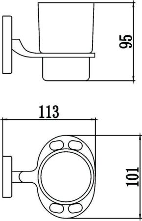 Держатель для стакана и зубных щеток Savol S-007057, хром, артикул S-007057