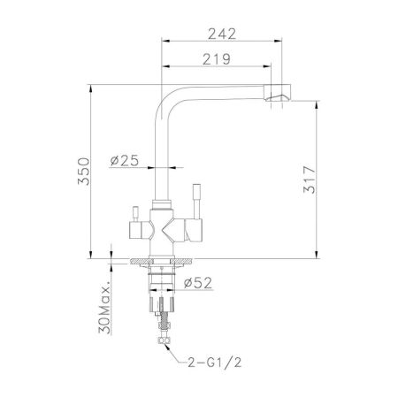 Смеситель для кухни с подключением фильтра воды D-Lin H159315-1, сатин, артикул H159315-1
