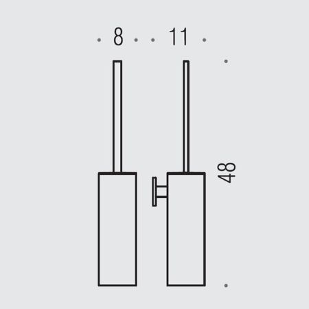 Colombo Look Туалетный ёршик, подвесной, пластик, цвет: PVD графит матовый, артикул B1607.GM