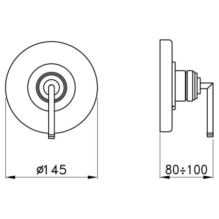 Stella Titian Внешняя часть встраиваемого смесителя душа 3292MC P.V., цвет: хром, артикул TT 01410 CR00