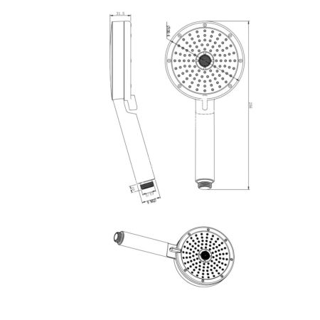 Душевая лейка Savol SK-SP10, хром/черный, артикул SK-SP10