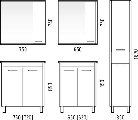 Тумба "Лорена 65", лайн, Оскар 65, артикул SD-00000319