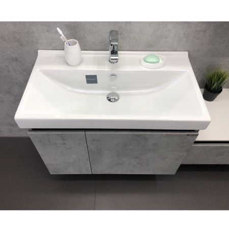 Тумба с раковиной Comforty Осло 80 00-00000836 подвесная Бетон светлый