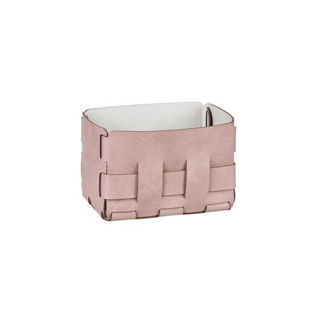 ADJ Корзинка Mini Bottega, 12x19xH13 см., цвет: пепельная роза/устричный, артикул 1012.07/02