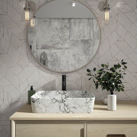 Раковина чаша Maretti UM13NS03-740MR, белый мрамор, артикул UM13NS03-740MR