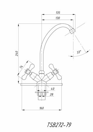 Смеситель для кухни TSARSBERG (TSB-272-79) тип См-МДЦБА, артикул TSB-272-79