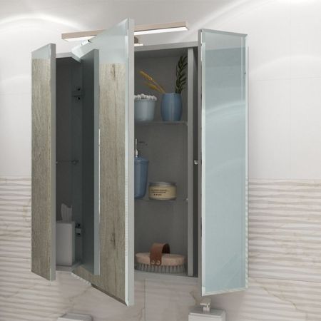 Зеркальный шкаф Vigo Kolombo 70 с подсветкой Серый