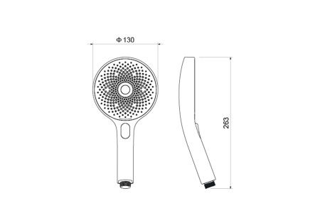 Ручной душ Select 130 3 jet AQUATEK, матовый черный AQ2007MB Ручной душ Select 130 3 jet AQUATEK, матовый черный AQ2007MB