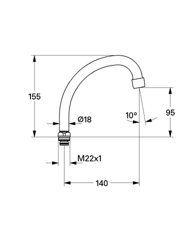 Трубкообразный поворотный излив GROHE, хром (13072000), артикул 13072000
