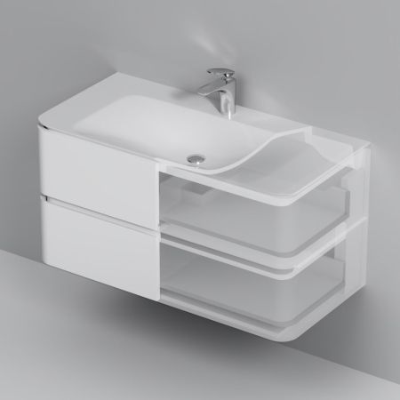 M30FHX1002WG Sensation, База под раковину, подвесная, 100 см, ящики, белый, глянцевая, шт, артикул M30FHX1002WG
