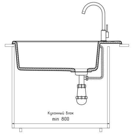 Кухонная мойка GranFest QUARZ 51, серый, артикул 51 серый