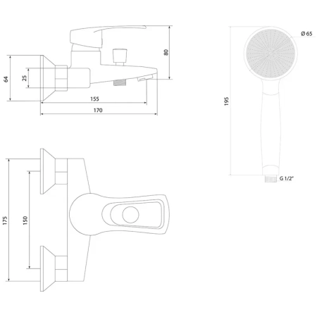Смеситель для ванны Славен СЛ-ОД-Ц30, хром