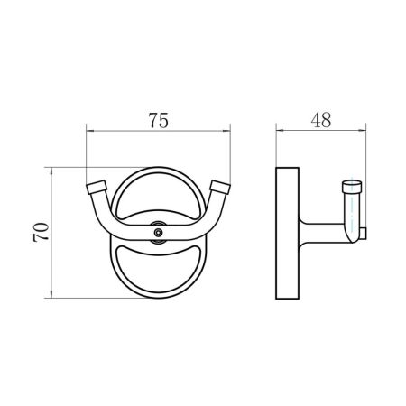 Крючок для ванной комнаты двойной FASHUN A1905-2, хром